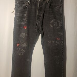Polo Ralph Lauren RL Tigers Varsity P Graffiti Classic Fit Jeans 38 x 32